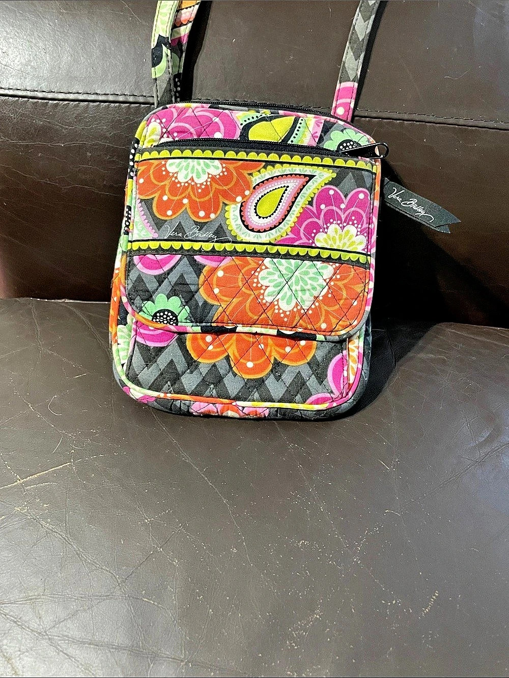 Vera Bradley Mini Hipster Crossbody Bag Pink & Black. M’s